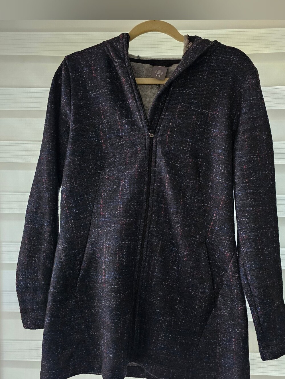 Joe Fresh Women's Hooded Zip Jacket Fleeced - L